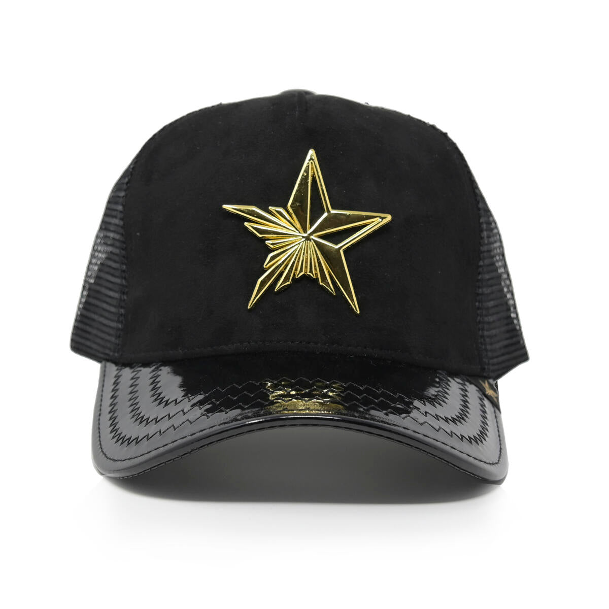 GOLD STAR HATS TRUCKER STAR LOGO BLACK