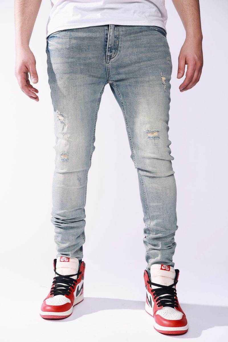 PALI DENIM RIPPED BLUE
