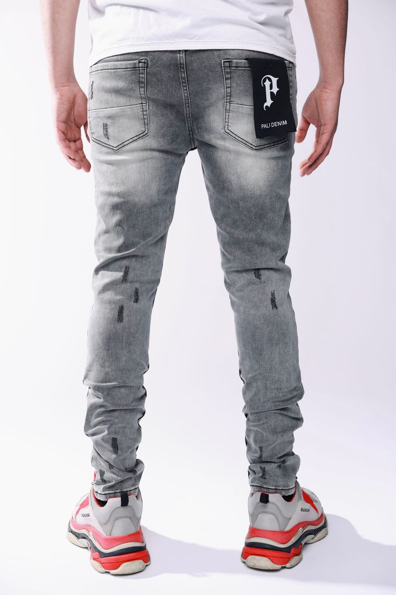 PALI DENIM LIGHT GRAY BLACK PATCH