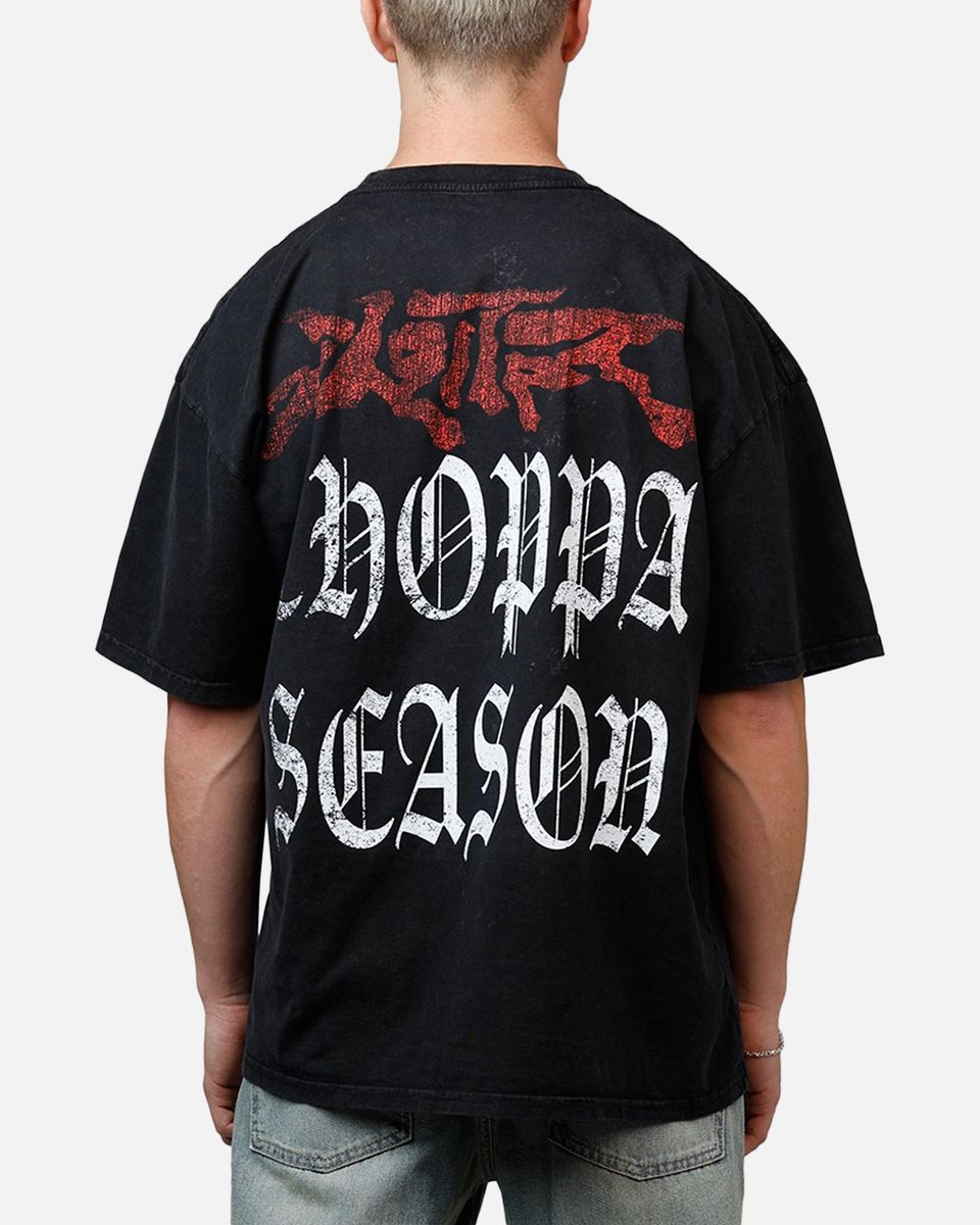 LOITER  Choppa Season T-Shirt Black Acidwash
