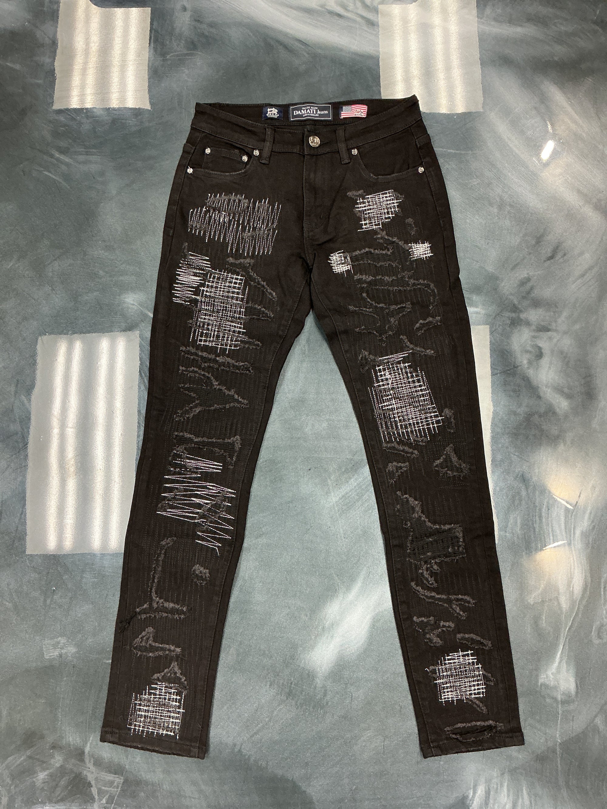 DAMATI JEANS JET BLACK SANTIAGO DENIM