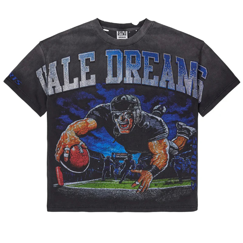 VALE FOREVER BLING GRIDIRON BLACK TEE