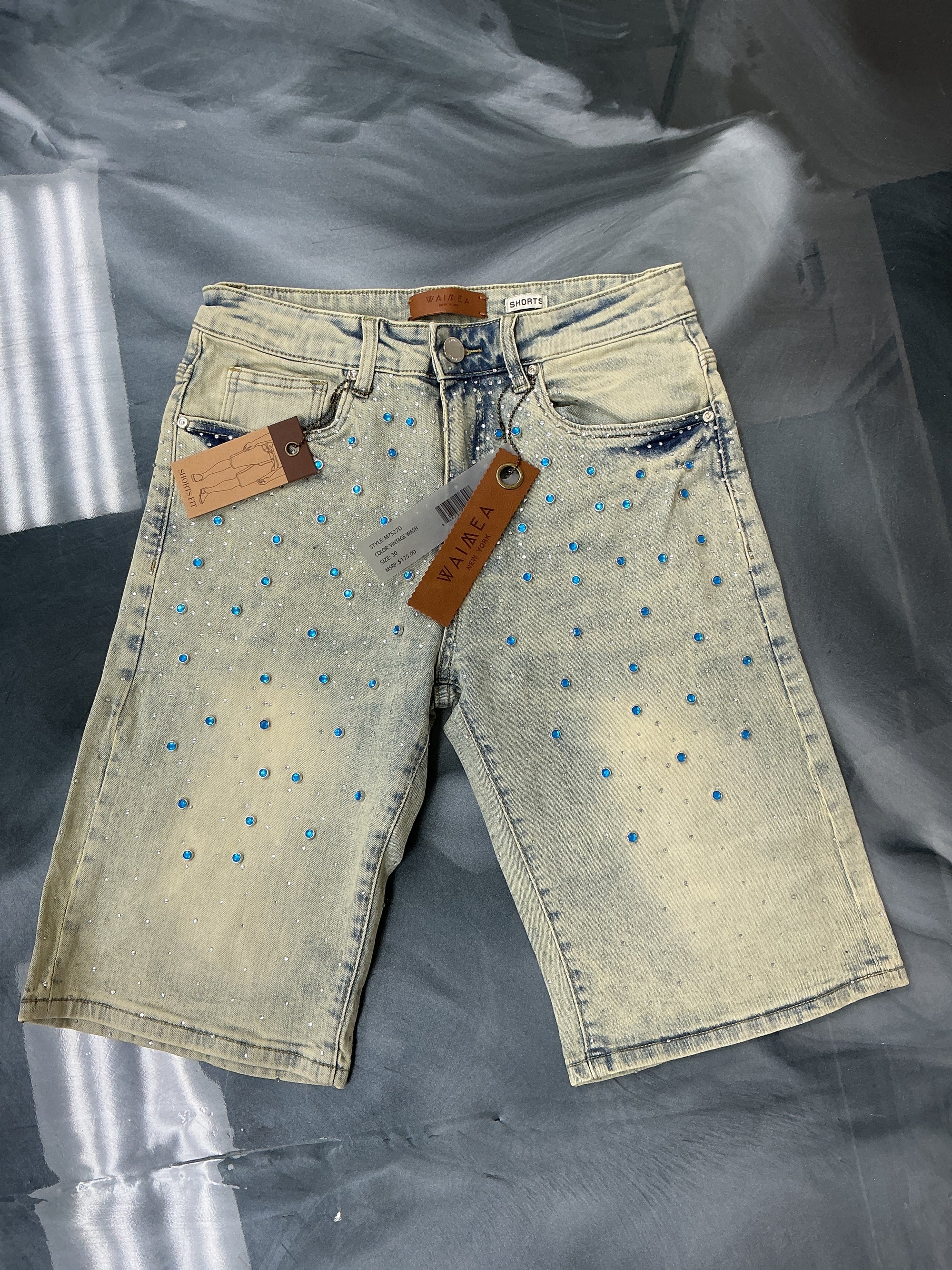 WAIMEA VINTAGE WASH DENIM JORTS