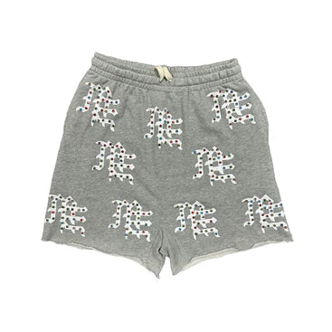 MIXED EMOTION Grey “ME” Logo Shorts