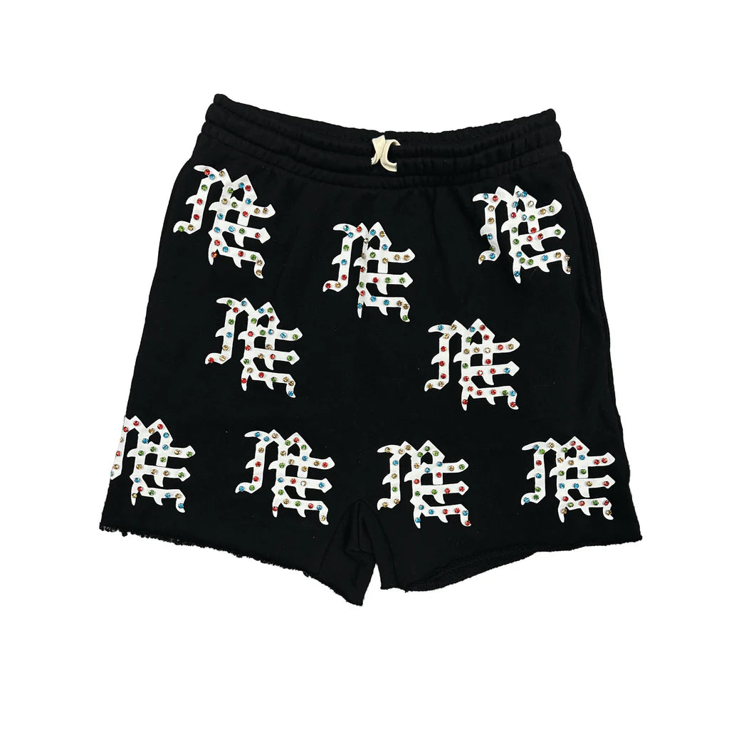 MIXED EMOTION Black “ME” Logo Shorts