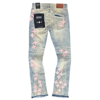 JORDAN CRAIG STACKED STAMPED PRINT DENIM