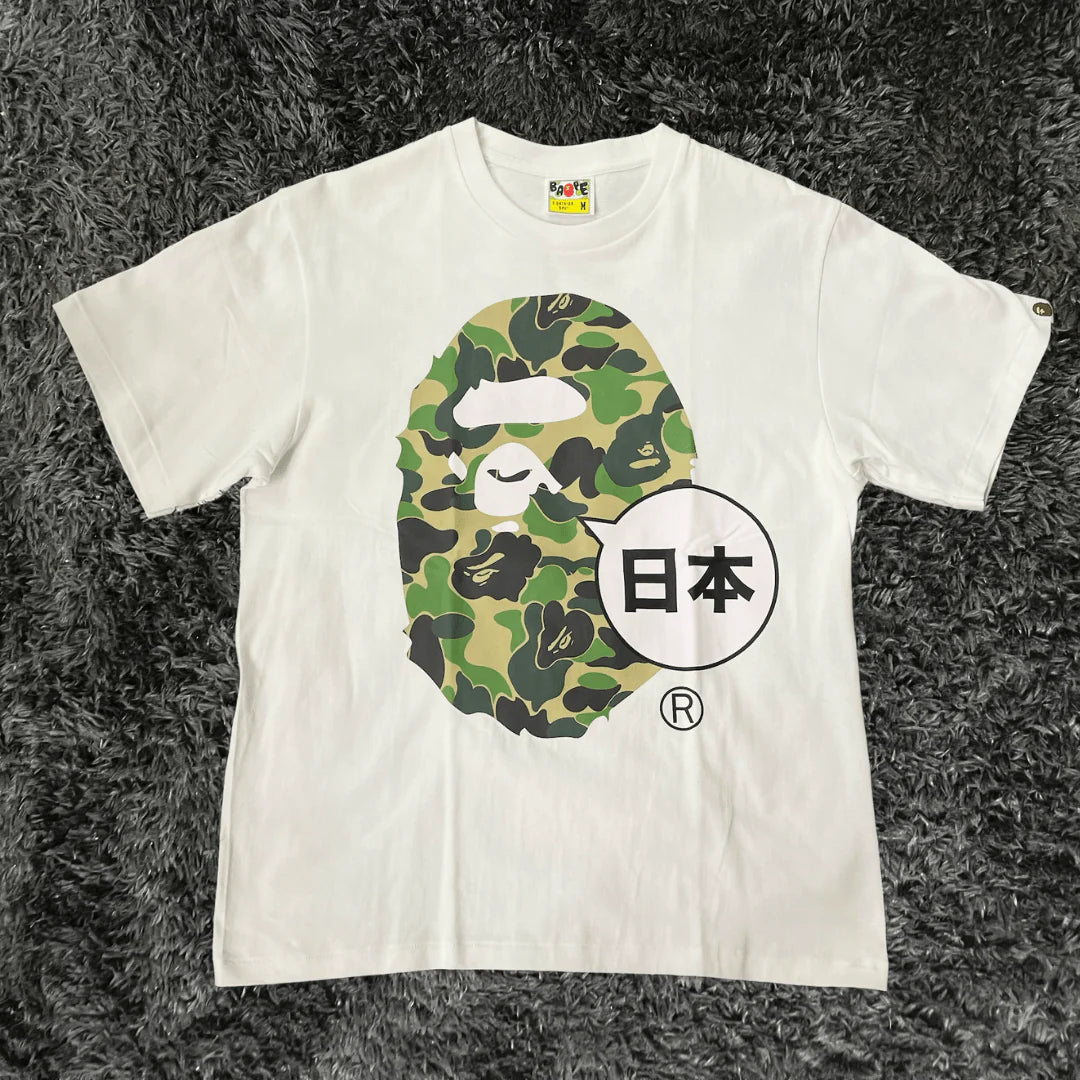 BAPE Japan Big Ape Head City Tee White
