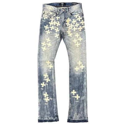 JORDAN CRAIG STACKED STAMPED PRINT DENIM