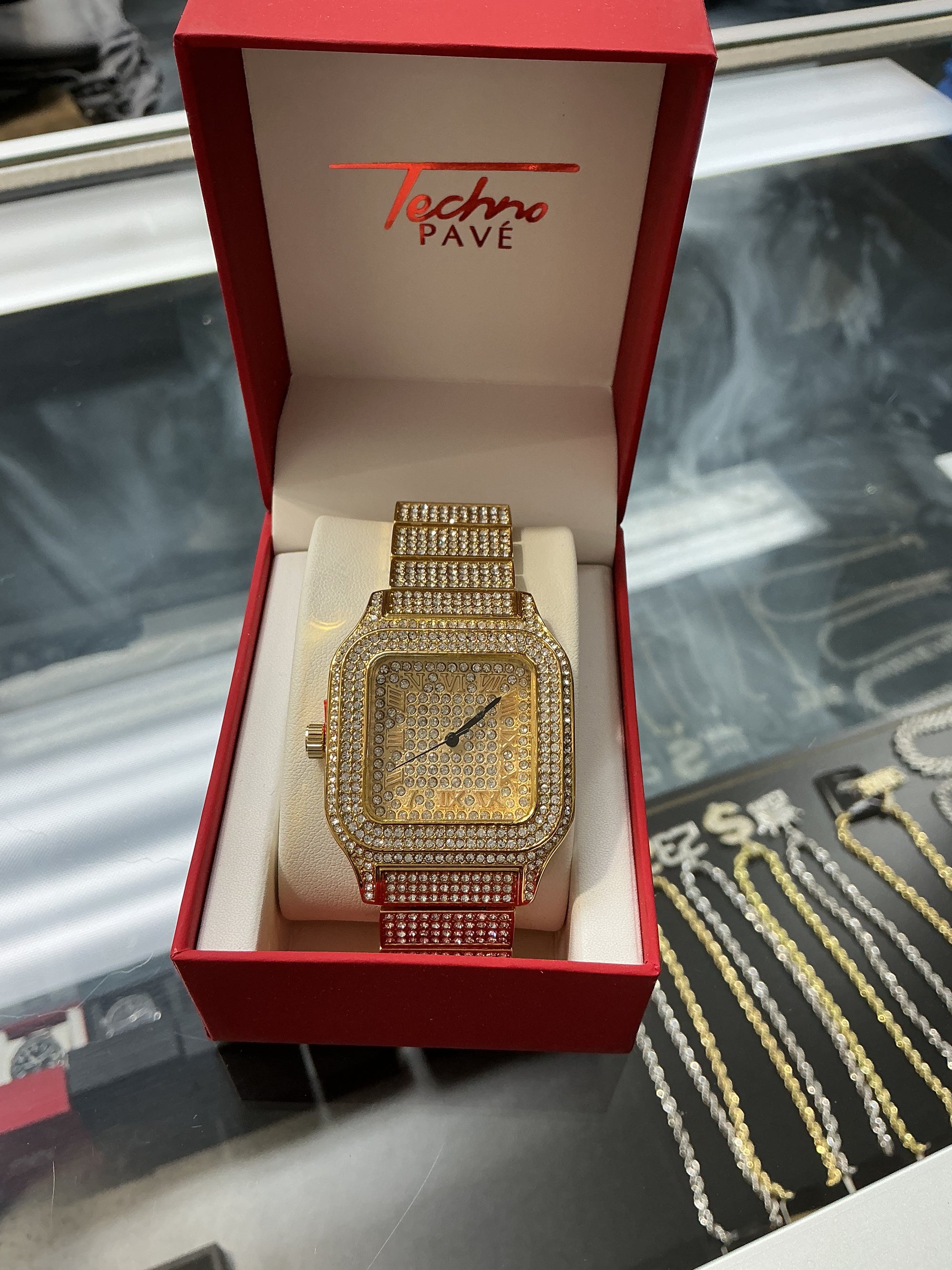 GOLD ICED OUT WATCH S