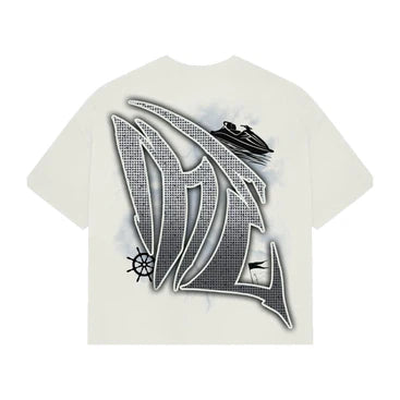 MIXED EMOTION Cream ‘Jetski’ Rhinestone Tee