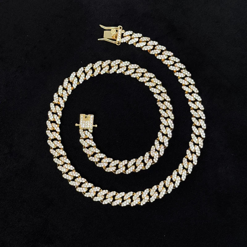 ESSENTIAL JEWELRY ICED CUBAN CHAIN GOLD