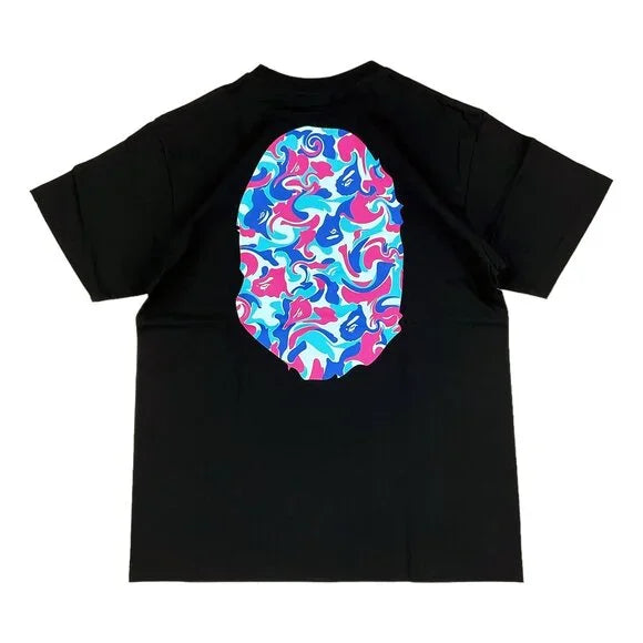 BAPE Marble Camo Ape Head Tee Black