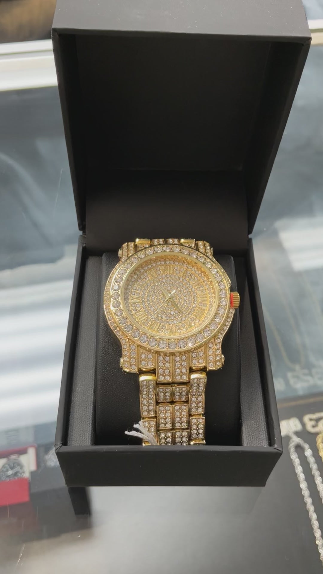 GOLD ICED OUT WATCH C